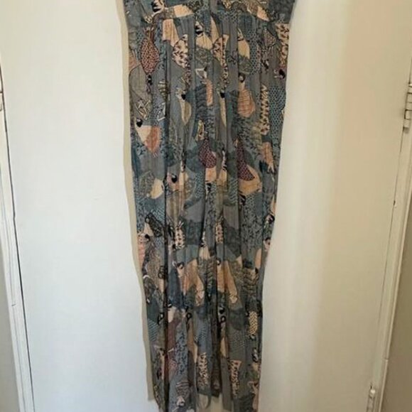 Blue and Pastel Patterned Long Dress - Picture 7 of 7